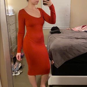 ❌SOLD❌ Burnt orange colored midi dress